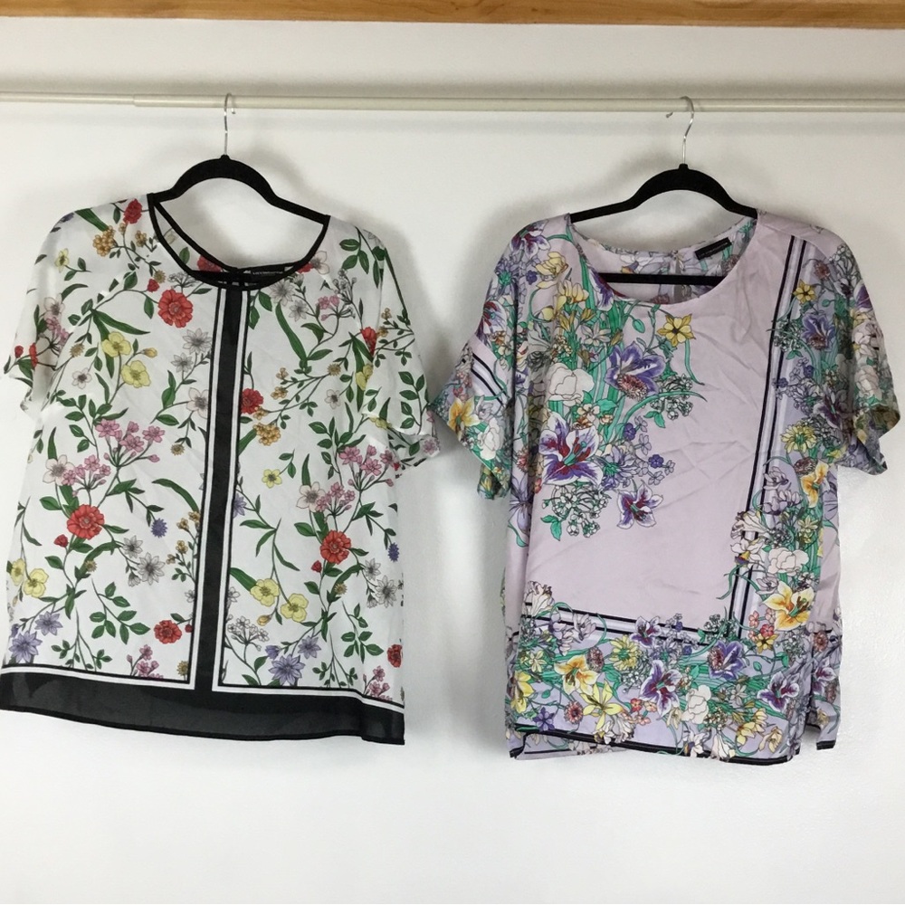Bundle 2 LIZ CLAIBORNE CAREER Floral Tops XL